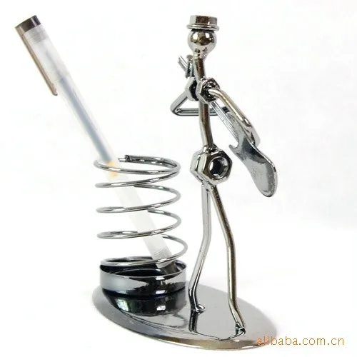 Metal Figurine And Iron Music Man For Pen Holder Individual packaging crafts D004