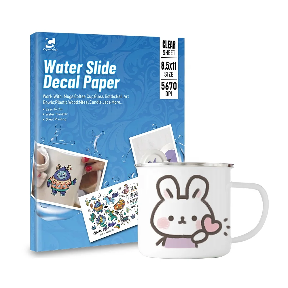 Decal Waterslide Slide Inkjet For Ceramic Sticker Printing Decals Laser Blue Custom Clear Base Uv Water Transfer Paper