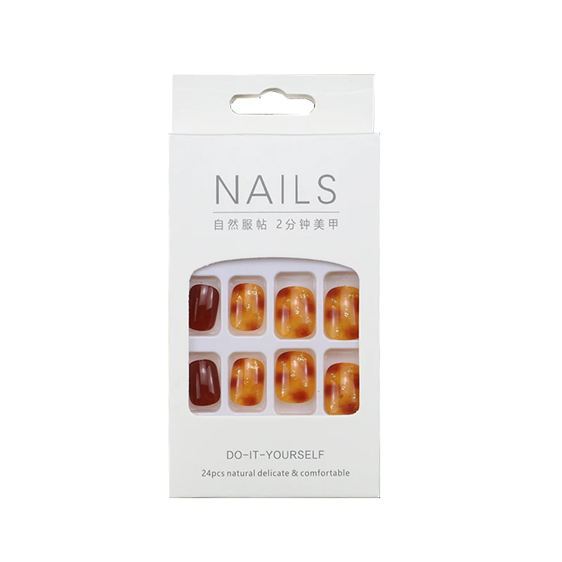 Cheap Price 24pcs Nail Press on Short Printed Bulk Nails Artificial Fingernails for Woman Fancy