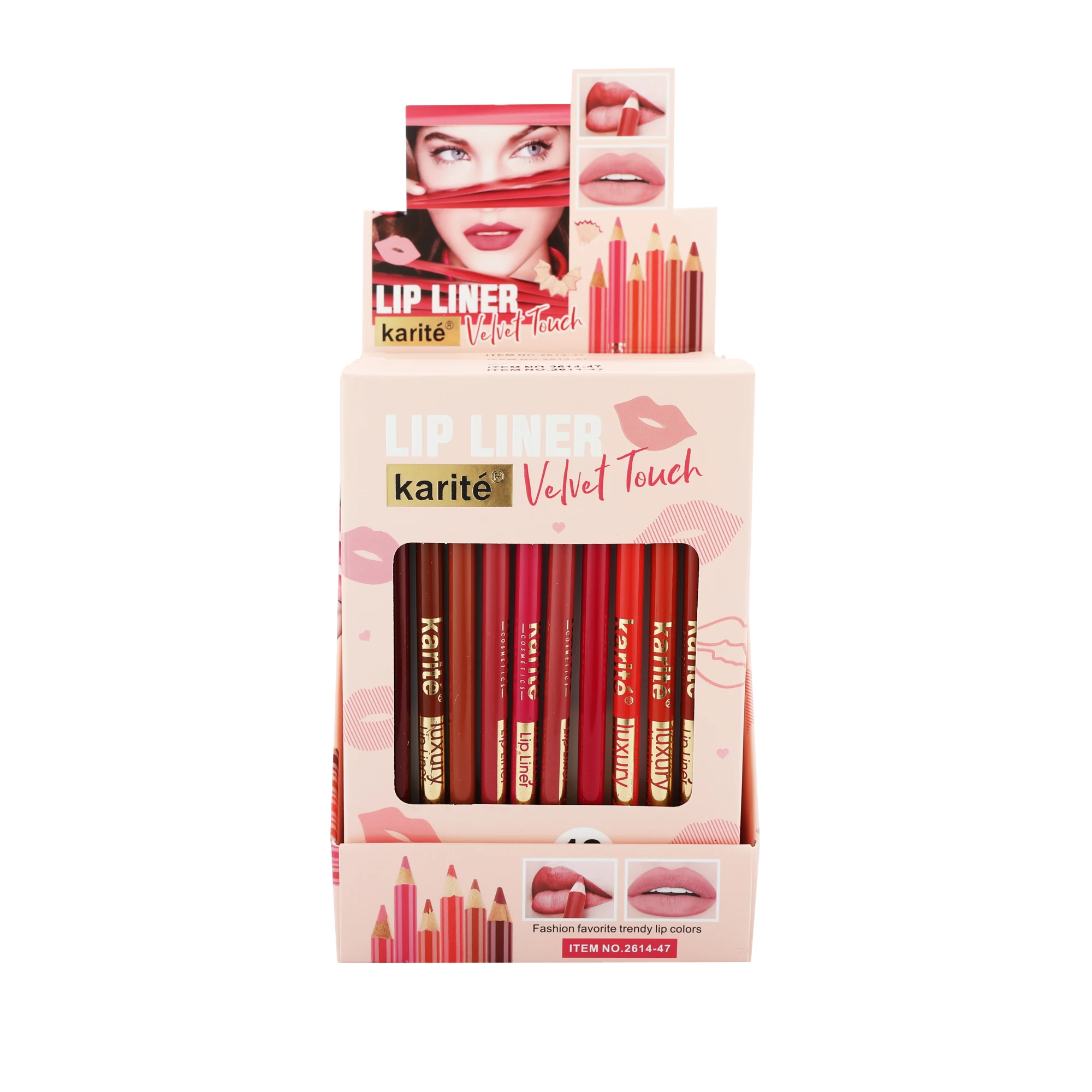 Karite Velvet Touch Lip Liner Lipliner Pencil Pen Wholesale Makeup Cosmetic Beauty Products Custom Logo Private Label Packaging