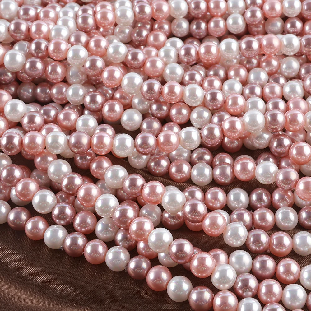 6MM-16MM High Quality Rainbow White Shell Pearl Beads Pearls Jewelry Necklace Bracelet Loose Pearl Beads for Jewelry Making