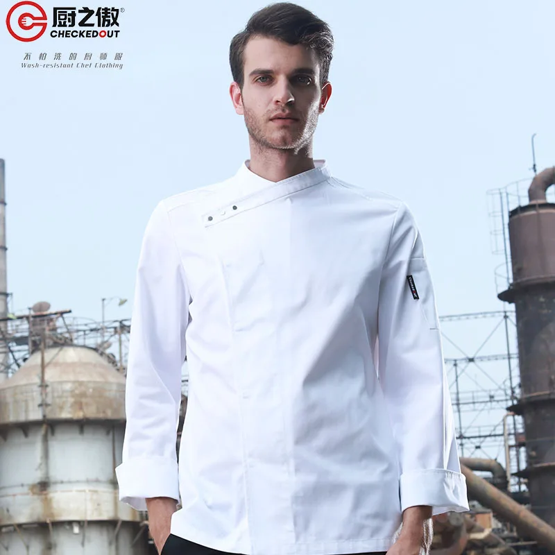 
CHECKEDOUT Restaurant Hotel Spell Ribbon Long Sleeve Chef Coat Jacket Uniform  (60578215265)