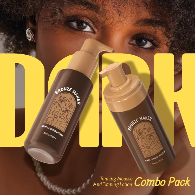 OBY Custom OEM ODM Dark Self Tanning Mousse Bronze Tanning Lotion Kit Private Label Vegan Tanning Mousse And Lotion Set