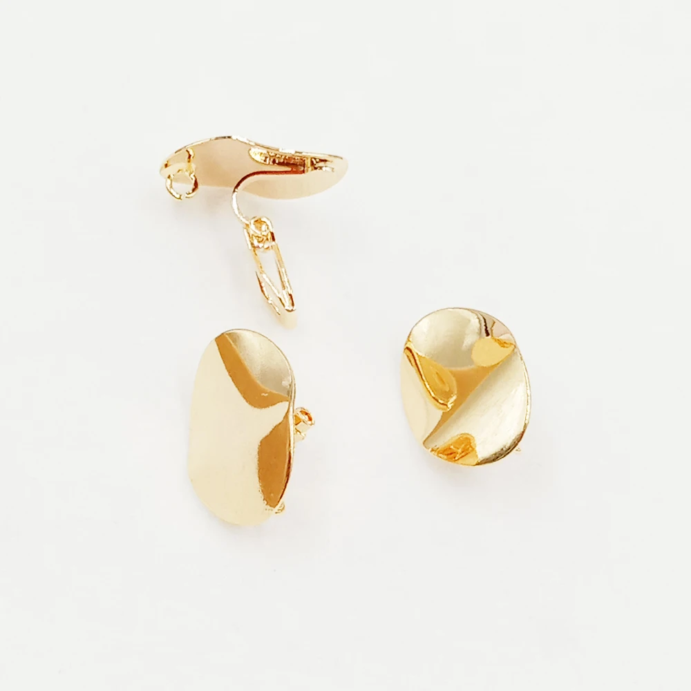 bulk price brass DIY EARRING CLIP WITH RING Jewelry Findings drop earring hook, DIY Earrings Accessories, oval SHAPE