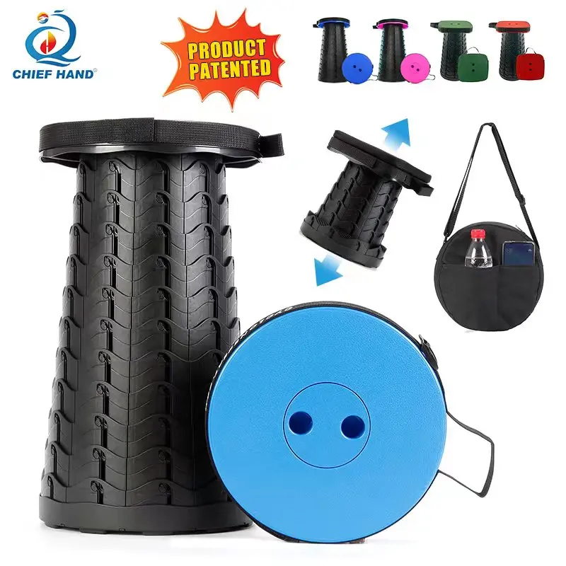 Foldable Retractable Stool Chair Portable Plastic Telescopic Stool Shrinkable Camping Fishing Garden Collapsible Folding Stool
