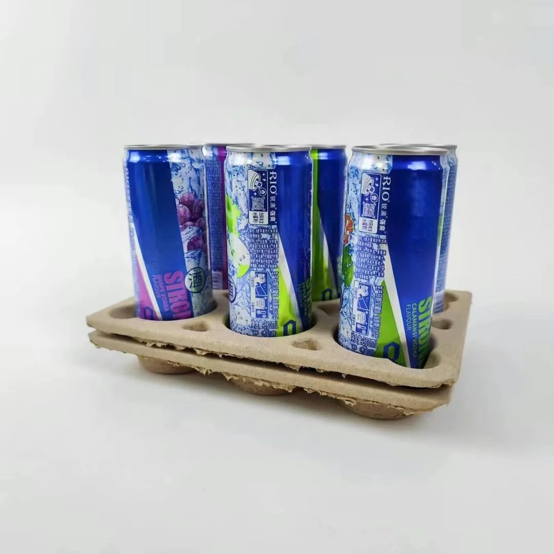 Wine bottle eco packaging recycle paper raw material environmental friendly box inserts protect your products paper pulp