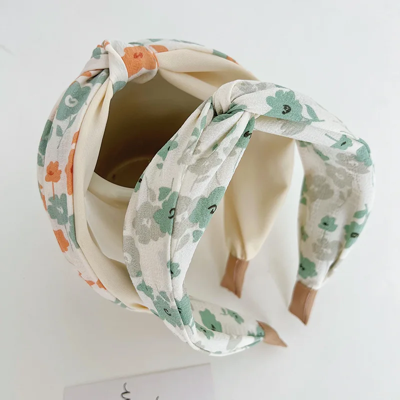 Summer Floral Cross Knot Headband  Popular for Net Red Washing Face and Rustic Look