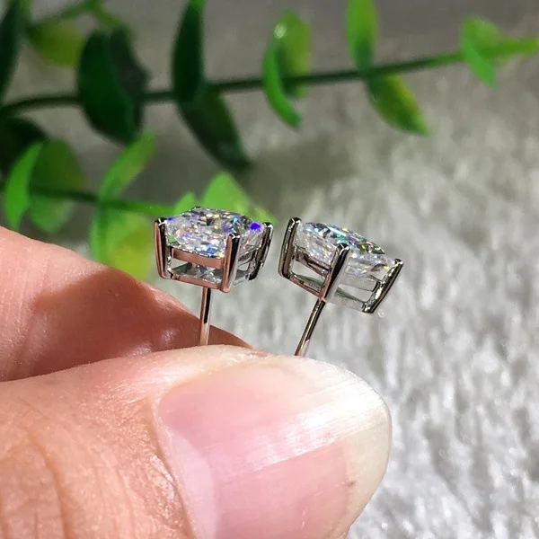  Женские серьги-гвоздики из серебра 925 пробы с