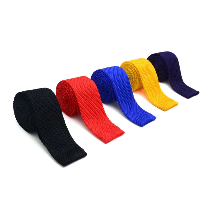 Популярный плоский головной галстук Повседневный фото Свадьба однотонный вязаный мужской галстук