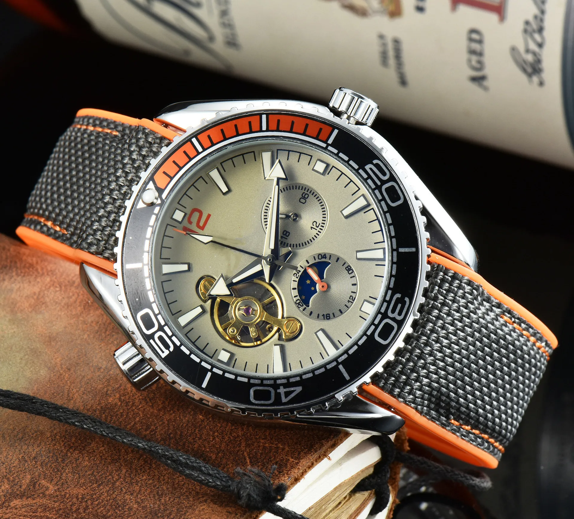 omg4 Men Just Band Mechanical Automatic Men Flywheel Watch Wholesale Spot