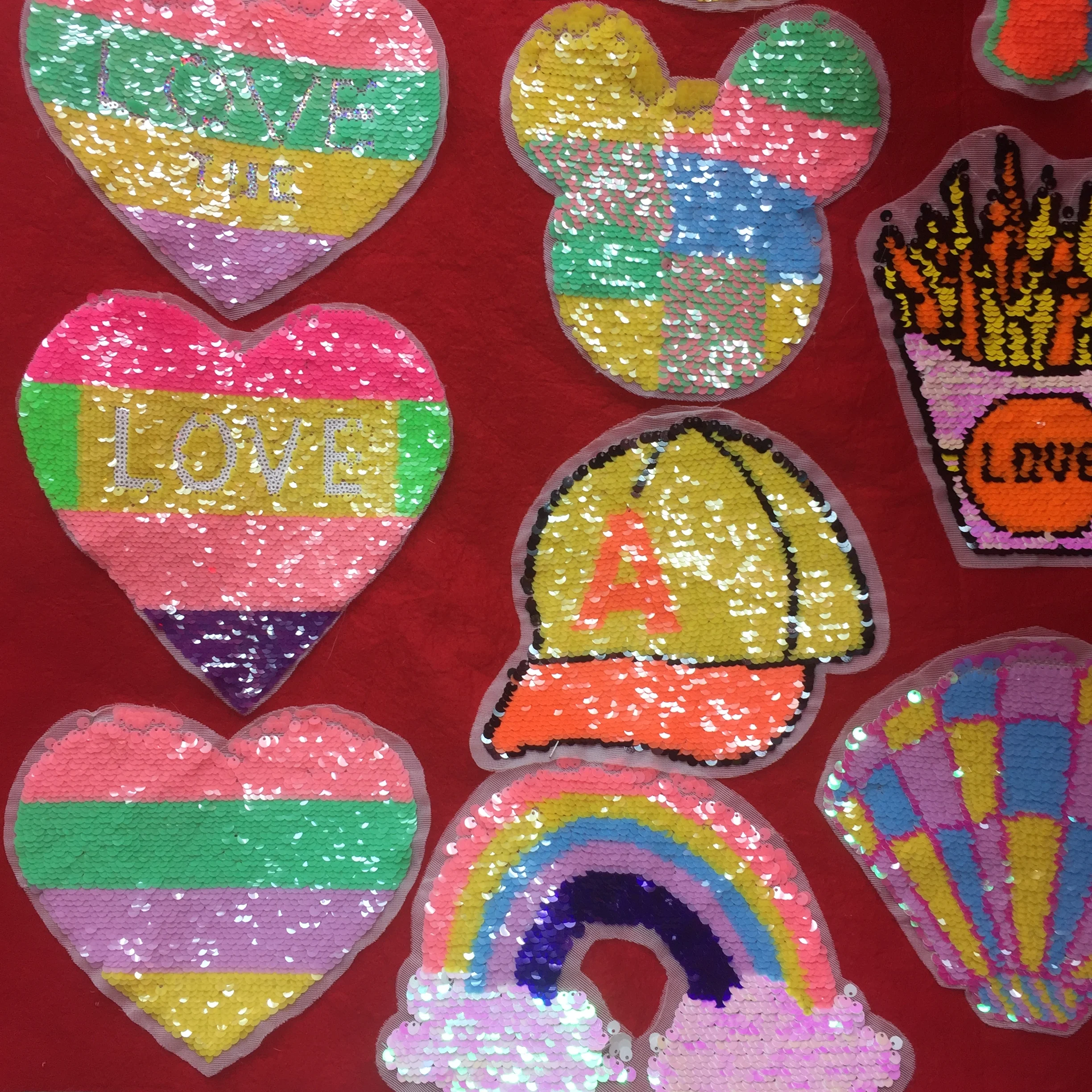 Custom wholesale latest fashion unicorn cartoon reversible sequin patch for kids clothing