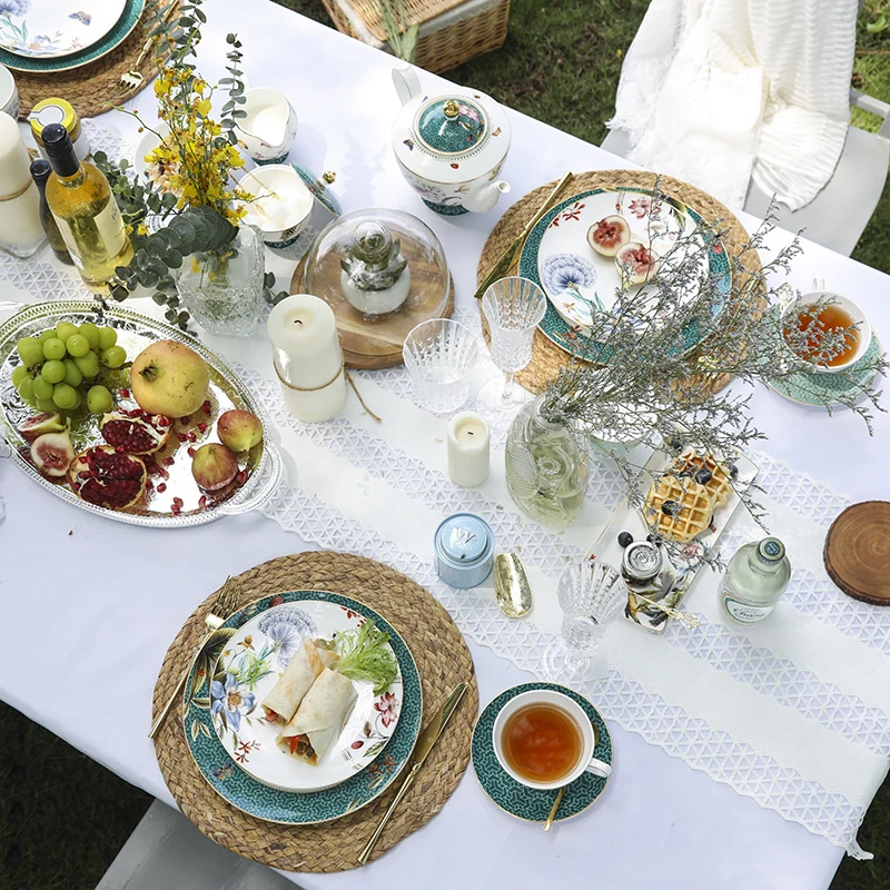 Ceramic Sauce Dish Salad Bowl Dinner Set Desert Dish  American Country Style Dinnerware Spring Breeze And Swallow