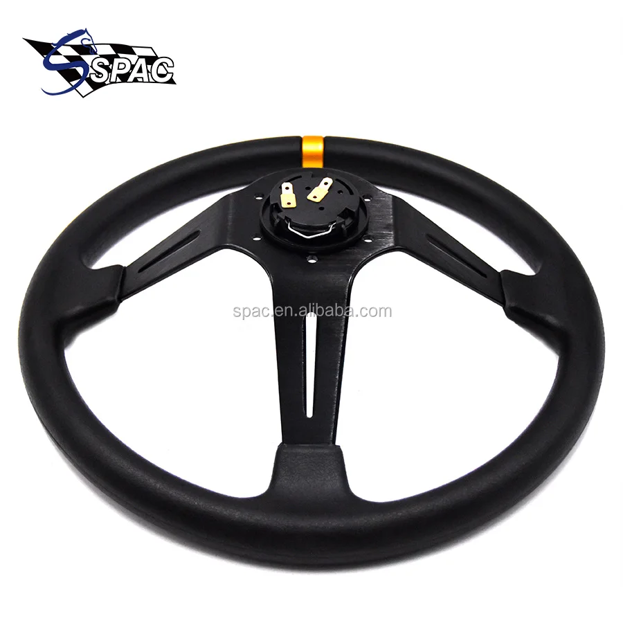 Universal 14inch Deep Dish PU Material Sport Racing Steering Wheel