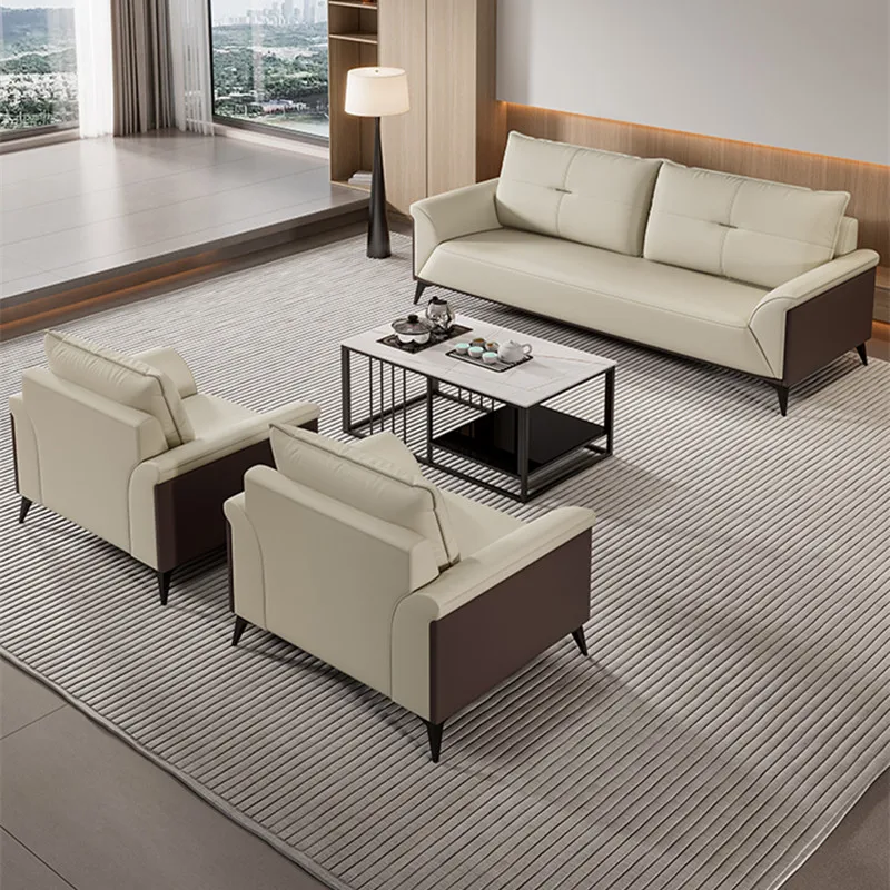 Office sofa Hotel office reception sofa set office Furniture Sectional sofas modernos professional Custom luxury leather Couch