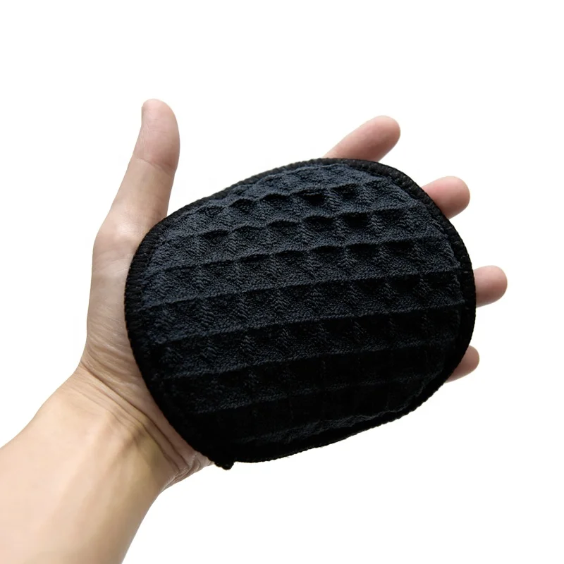 Черного цвета на каблуках высотой 5 дюймов круглый коврик из микрофибры для полировки автомобиля Двойной уход за кожей лица ручная быстрое высыхание чистки