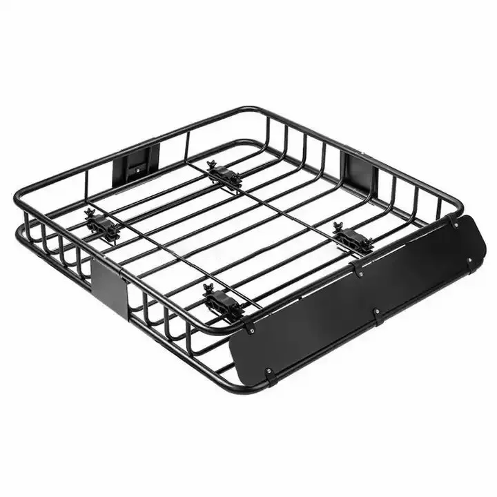SUV Pick Up Trucks Luggage Holder Steel Cargo Carrier 43Inch 150LB Universal Car Roof Rack Basket