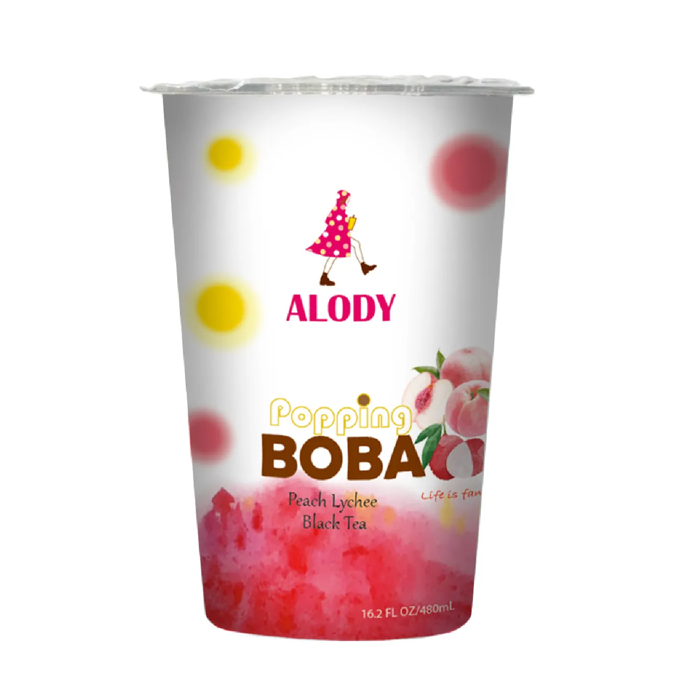 Peach Lychee Bubble Tea Bobo Buy Juice Ball Popping Boba Taiwan Type for