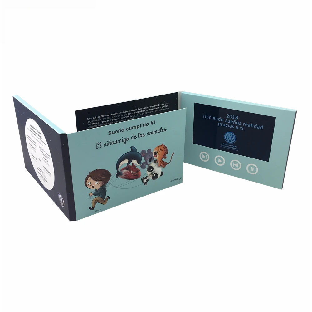New design Business Corporate Promotion 7.0 Inch Video Card Invitation Brochure Invitation Card Video Module Sets