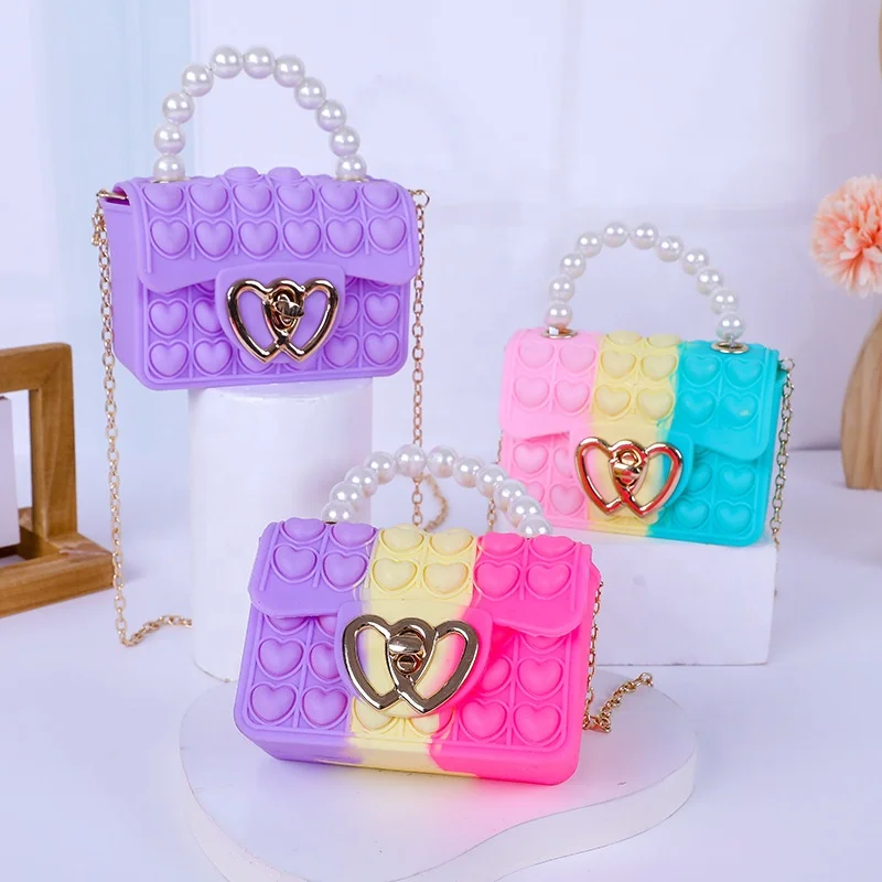 2023 Latest design Custom Women Girls Kid Daily Bag Cute Candy Color Kid Jelly Mini Handbag