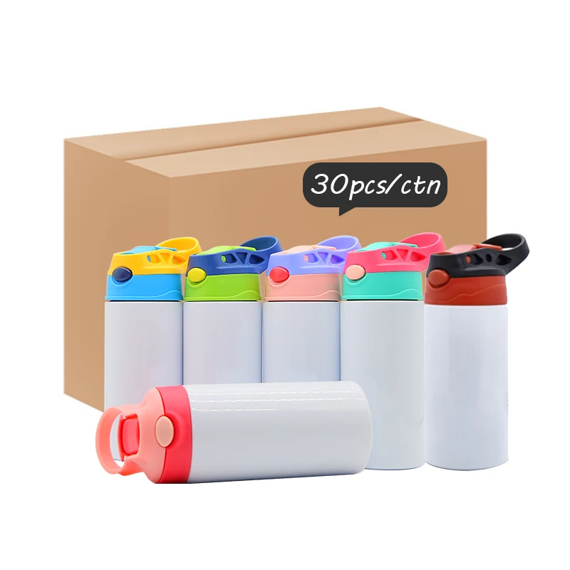 US Warehouse 350ml 12oz Stainless Steel kids cup water bottle Cup DIY Sublimation Blanks Straight  kids sublimation tumblers