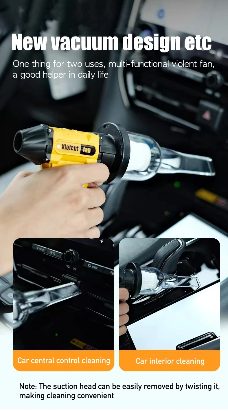 Mini Portable Car Home Vacuum Cleaner Carpet Sofa Wireless Handheld Foldable Powerful Cleaning Vacuum with Hair Dryer