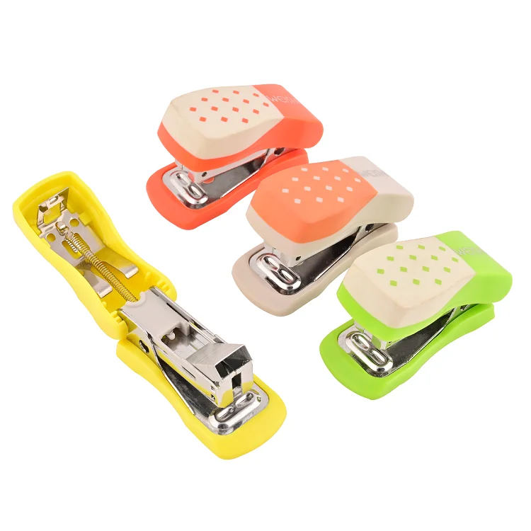 Promotional Gifts 2022 New Arrival Office Different Colors Portable Labor-saving Mini Size Plastic Stapler Stationery