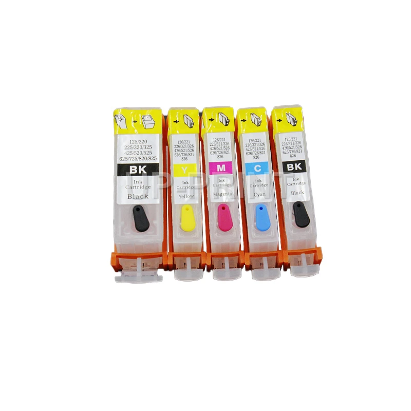 5 COLORS PGI520 CLI521 for Canon PIXMA iP3600 iP4600 MP540 MP620 MP630 MP980 MX860 MX870 refillable ink cartridge