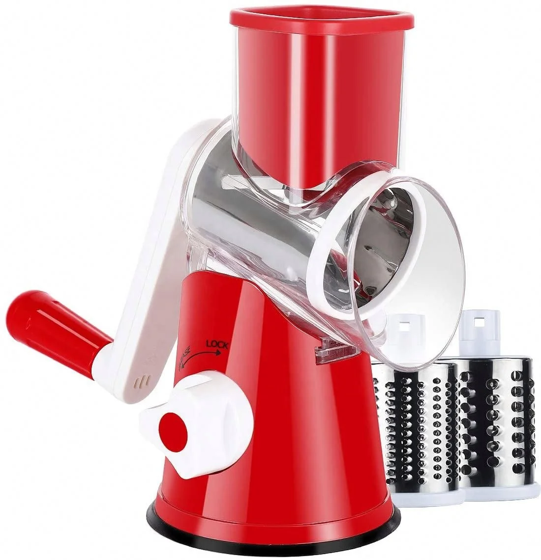 Hot Selling Wholesale Rotary Cheese Grater Vegetable Shredder Round Mandoline Slicer Grinder