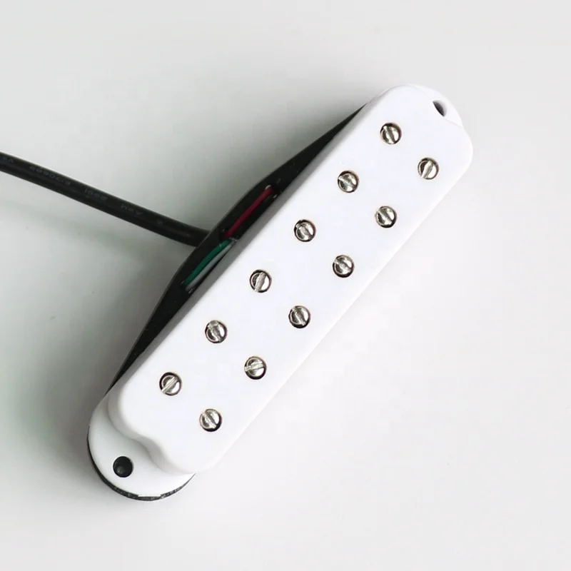 12 Pole Piece Single Guitar Pickup High Output Dual Coil Single Guitar Pickup In White Color