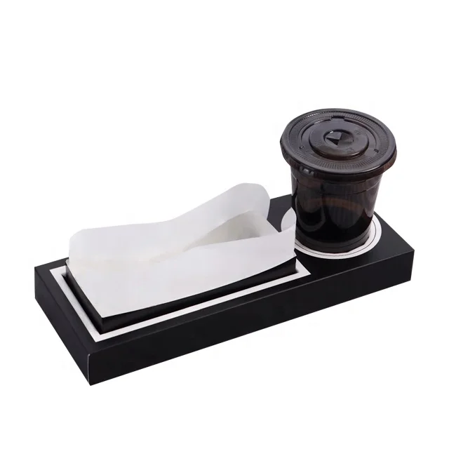 Paperboard take away fast food paper container catering packaging platter box with dividers burger fries sandwich packaging