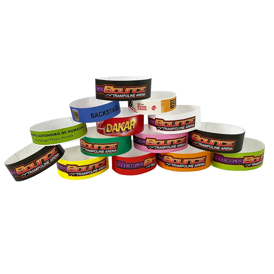 Disposable synthetic paper wristbands for entrance tickets waterproof and anti-counterfeit bracelets customized bands