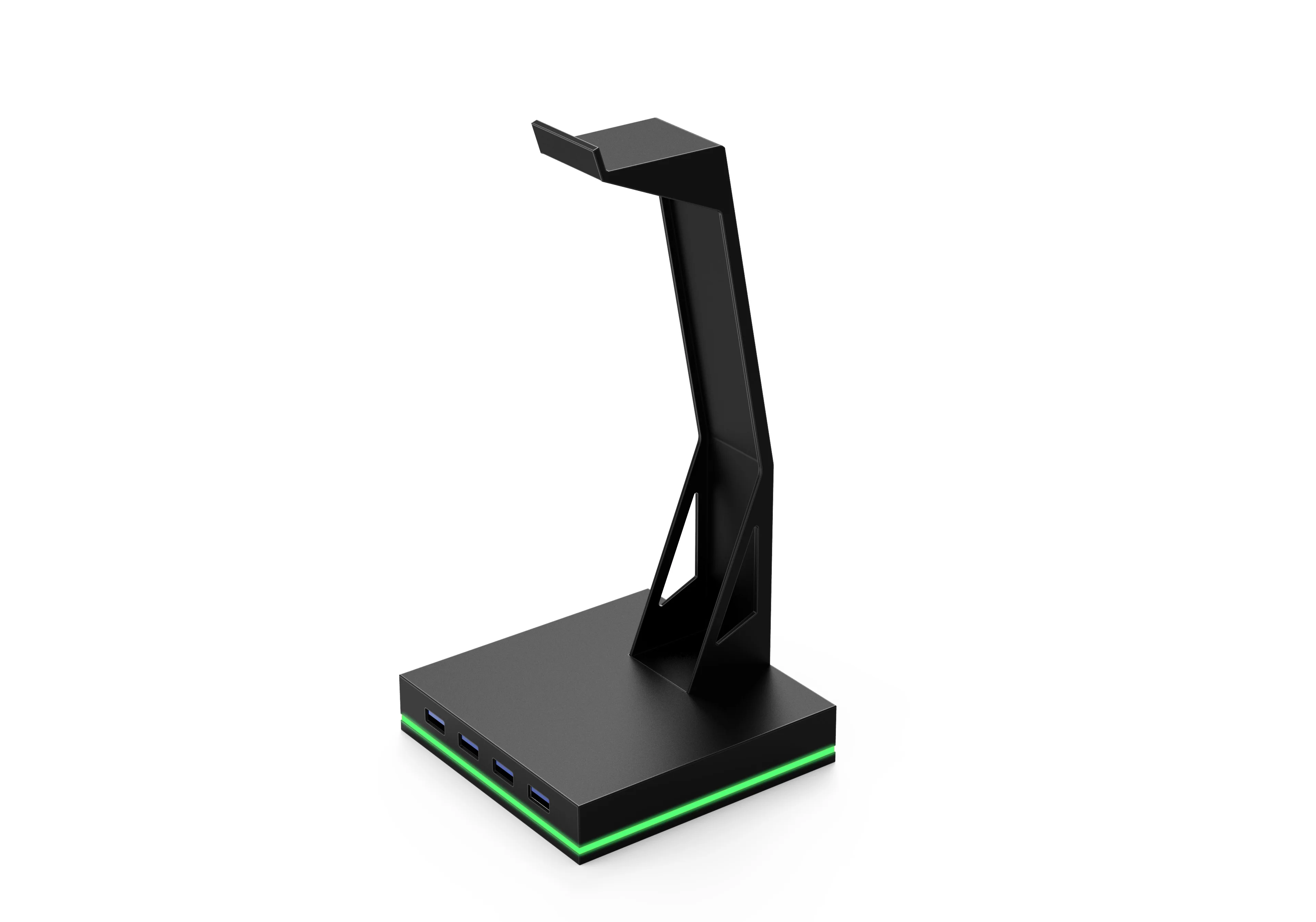 Touch control RGB light 12 led colours 4 ports usb hub gaming stand headphone