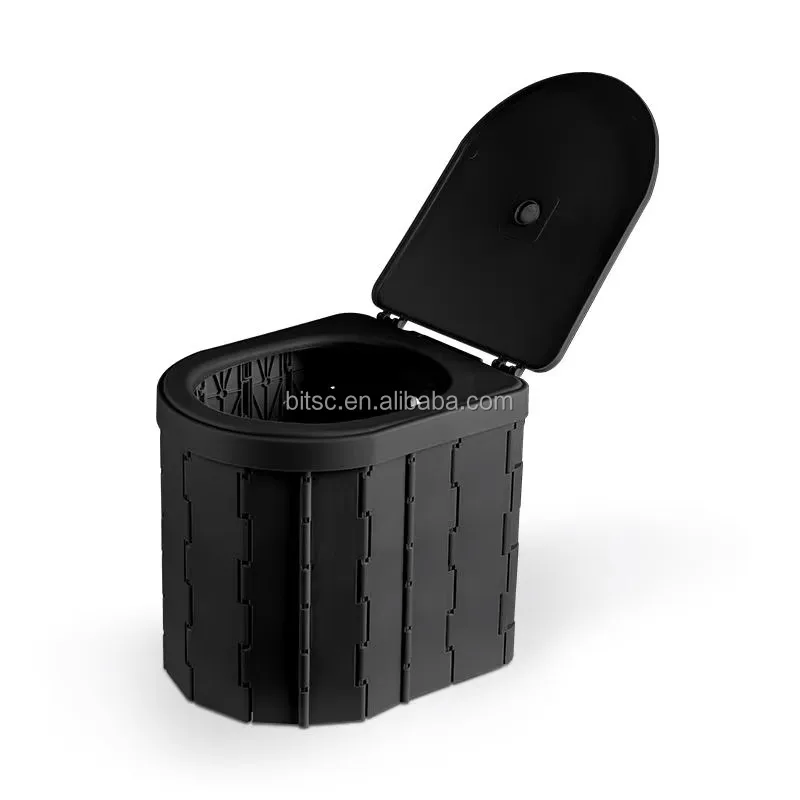 Light Weight Movable Camping Toilets Outdoor Portable Foldable Toilet Seat Outdoor Washable Plastic Camping Toilet