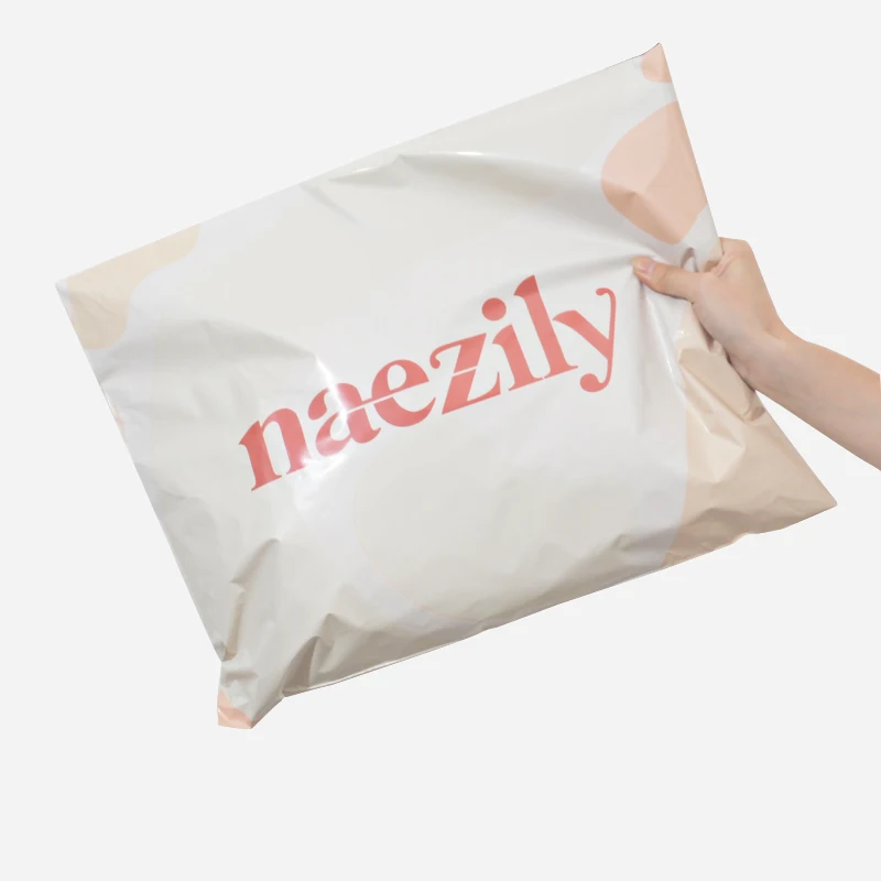 Pink mail Custom logo Printed Courier Shipping Package Postage Parcel mailing bags poly mailers Bag with handle
