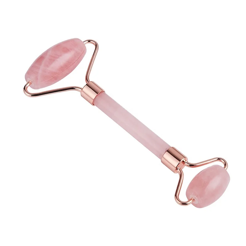 Face up beauty Roller rose quartz logo Pink Facial massage Jade Roller