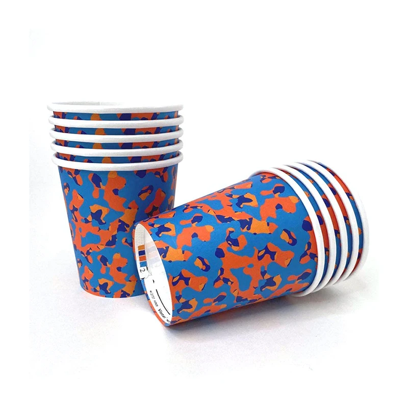 Wholesale Disposable Paper Cup PLA coated/ waterbase coated  single/double wall with lids for cold and hot drinks