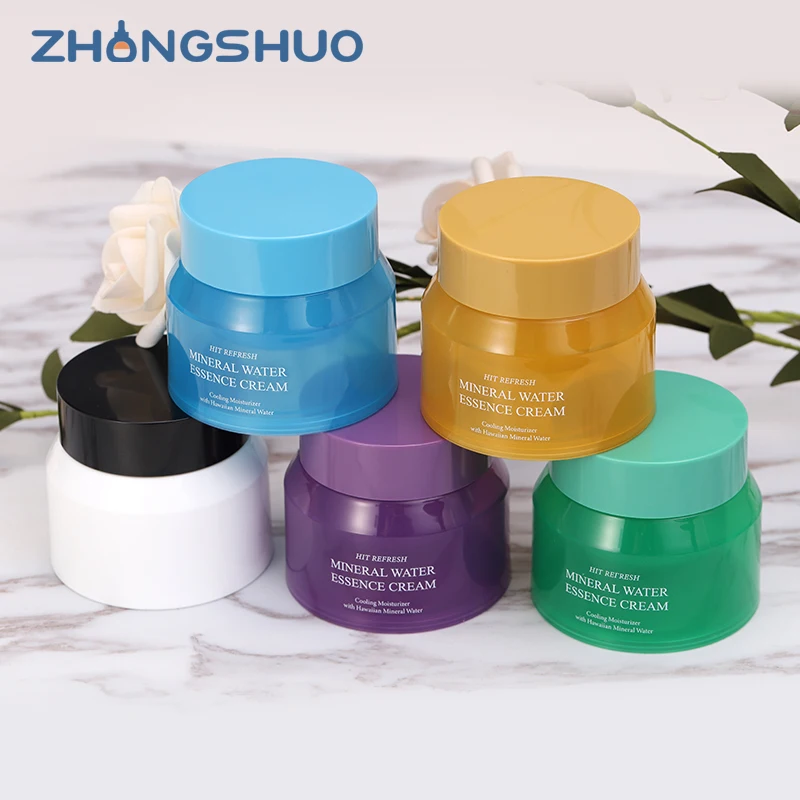 Luxury 50g Clear Private Label Plastic Jar Orange White Blue Purple Green Color Gel Container Face Cream Jar Powder Plastic jar