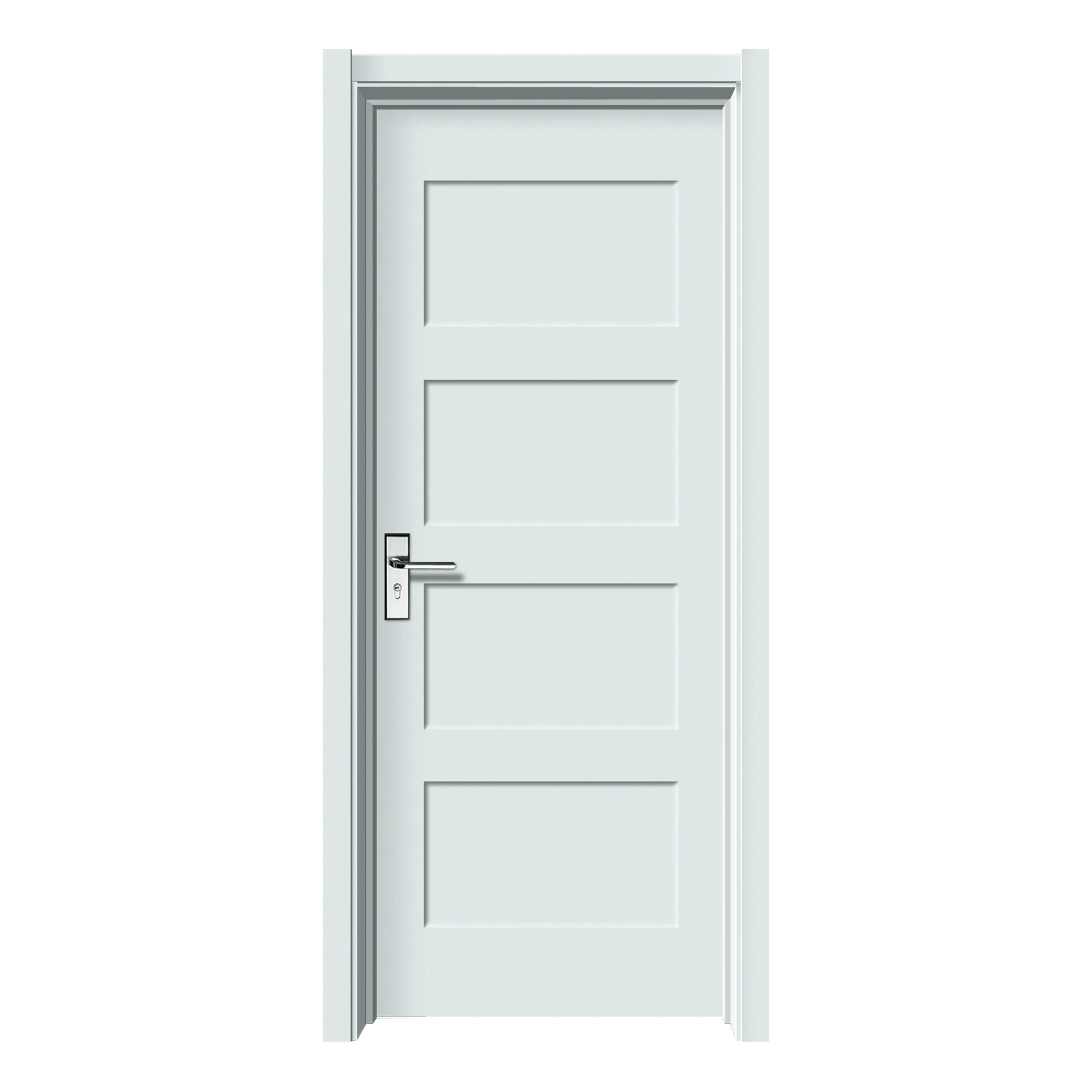 Factory Outlet White Solid Wooden Glass Doors Interior Bathroom Bedroom Use Interior Glass Door For House Office