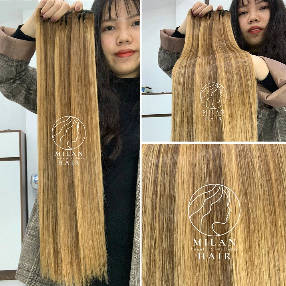 Hot Product in 2023 Vietnamese Human Hair Extension with Piano color 100% cuticle aligned virgin hair human hair extension