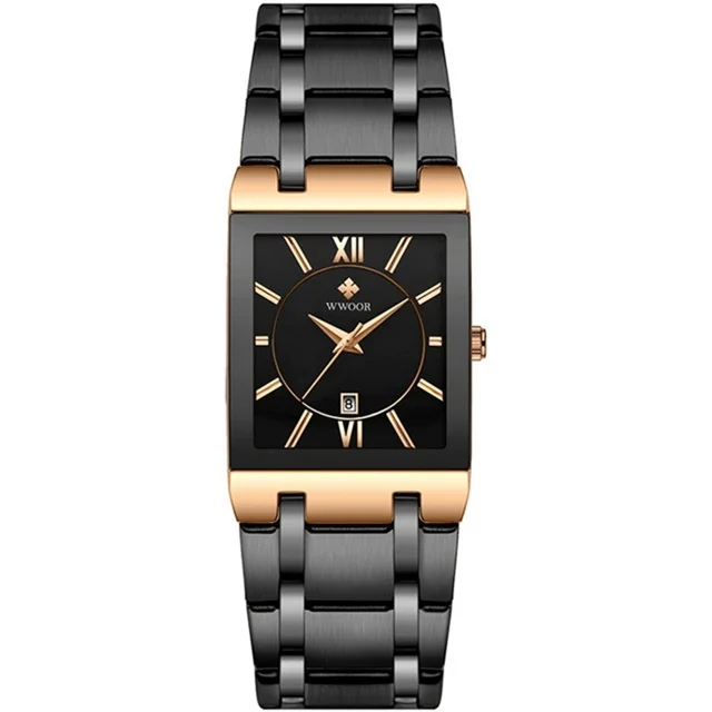 Relogio Masculino WWOOR Luxury Golden Quartz Stainless Steel Waterproof Wrist Watch