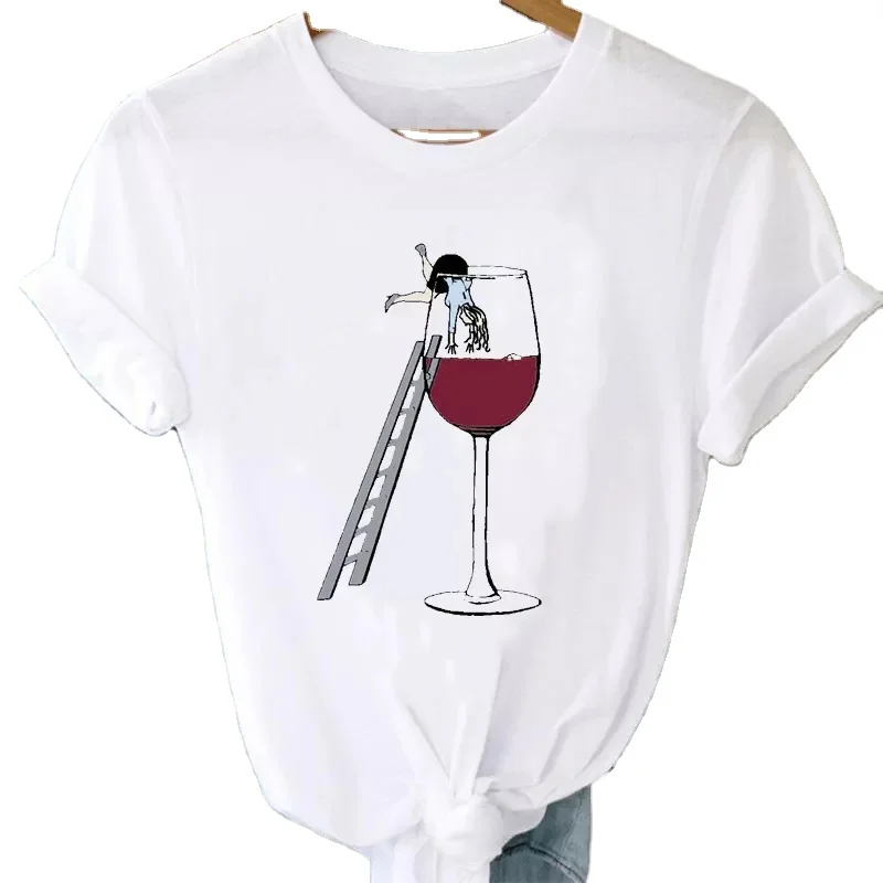 Fashion Women T-shirt Flower Bicycle Print Graphic T shirts Ladies Cartoon Street wear Clothes Woman Tee Top Female T Shirt