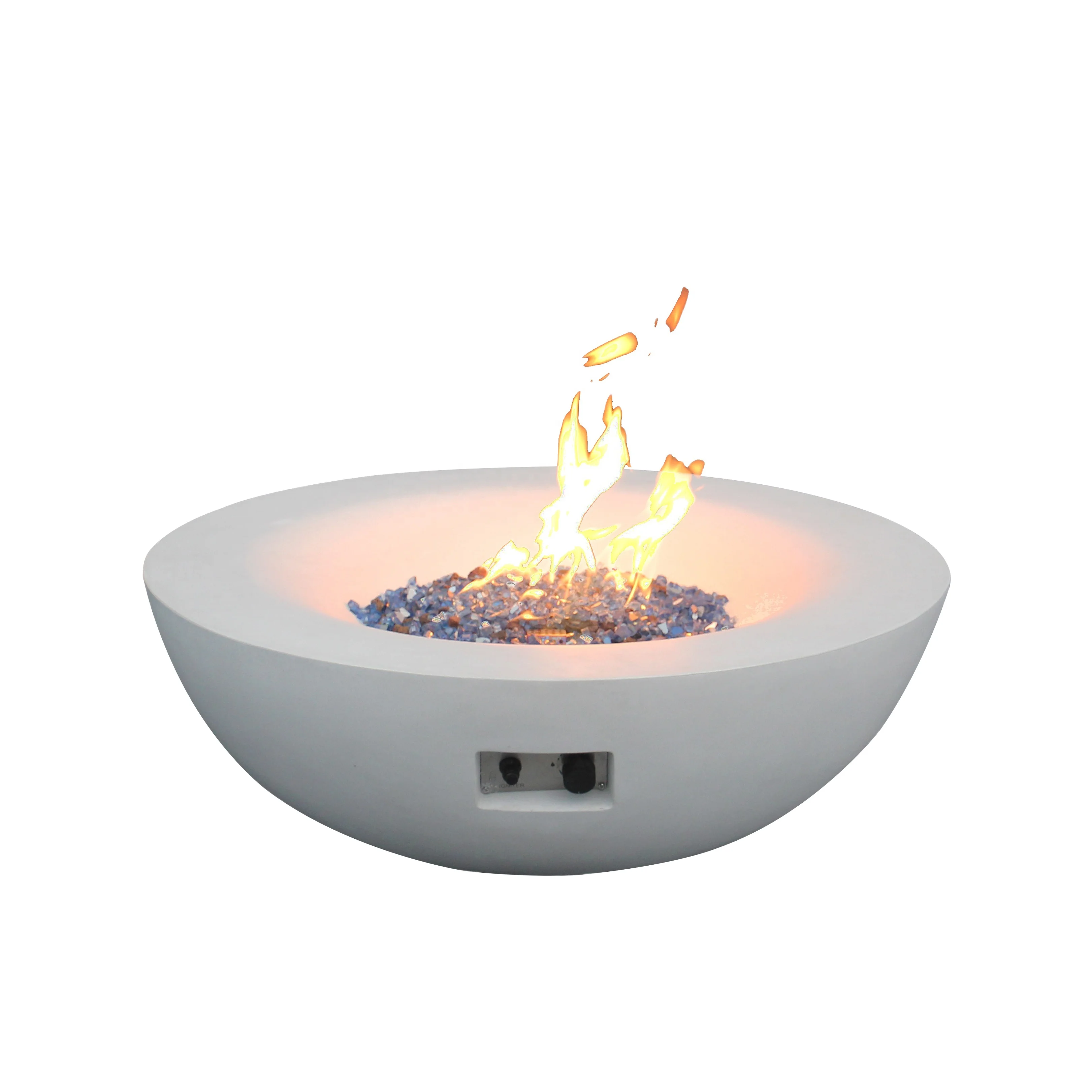 US Warehouse Ready to Ship Black concrete round D42 inch gas fire pit bowl