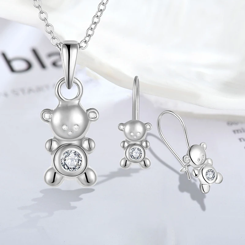 Fashion Cute Animal Jewelry 925 Sterling Silver Rhodium Plated Beer Hoop Earrings