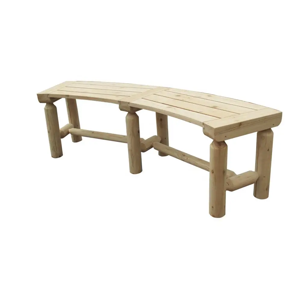 QUAWE Street and Park Furniture Outdoor Wooden Garden Seating Curved Benches