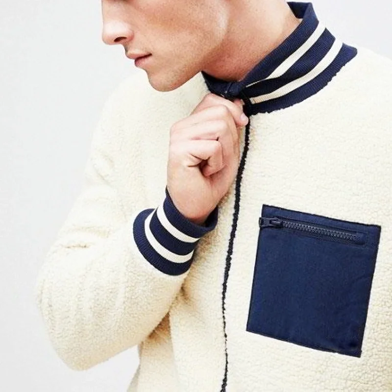 High Quality Outdoor Winter Fleece Bomber Jacket Men Sportswear