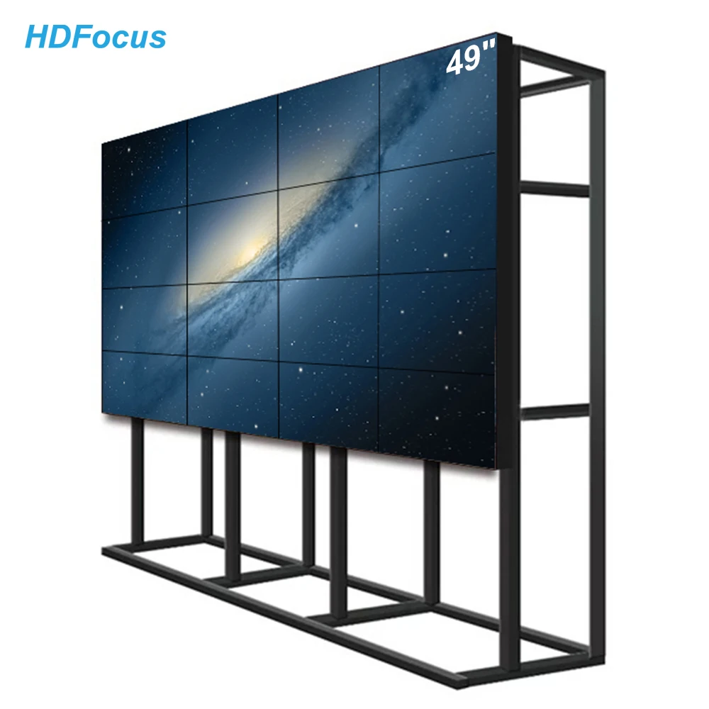 49 Inches 4k Uhd Did Display Ultra Narrow Bezel 2x2 Screen Advertising Tv Player Digital Signage Displayer 3x3 LCD Video Wall