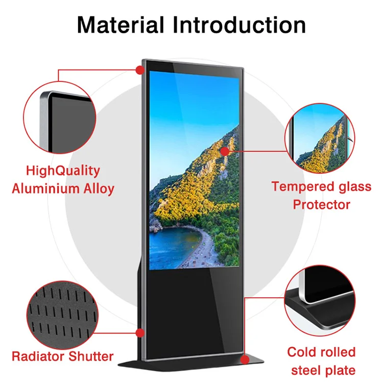 Floor Stand 32 43 55 inch Indoor Interactive Digital Signage LCD Display Advertising Information Touch Screen Kiosk