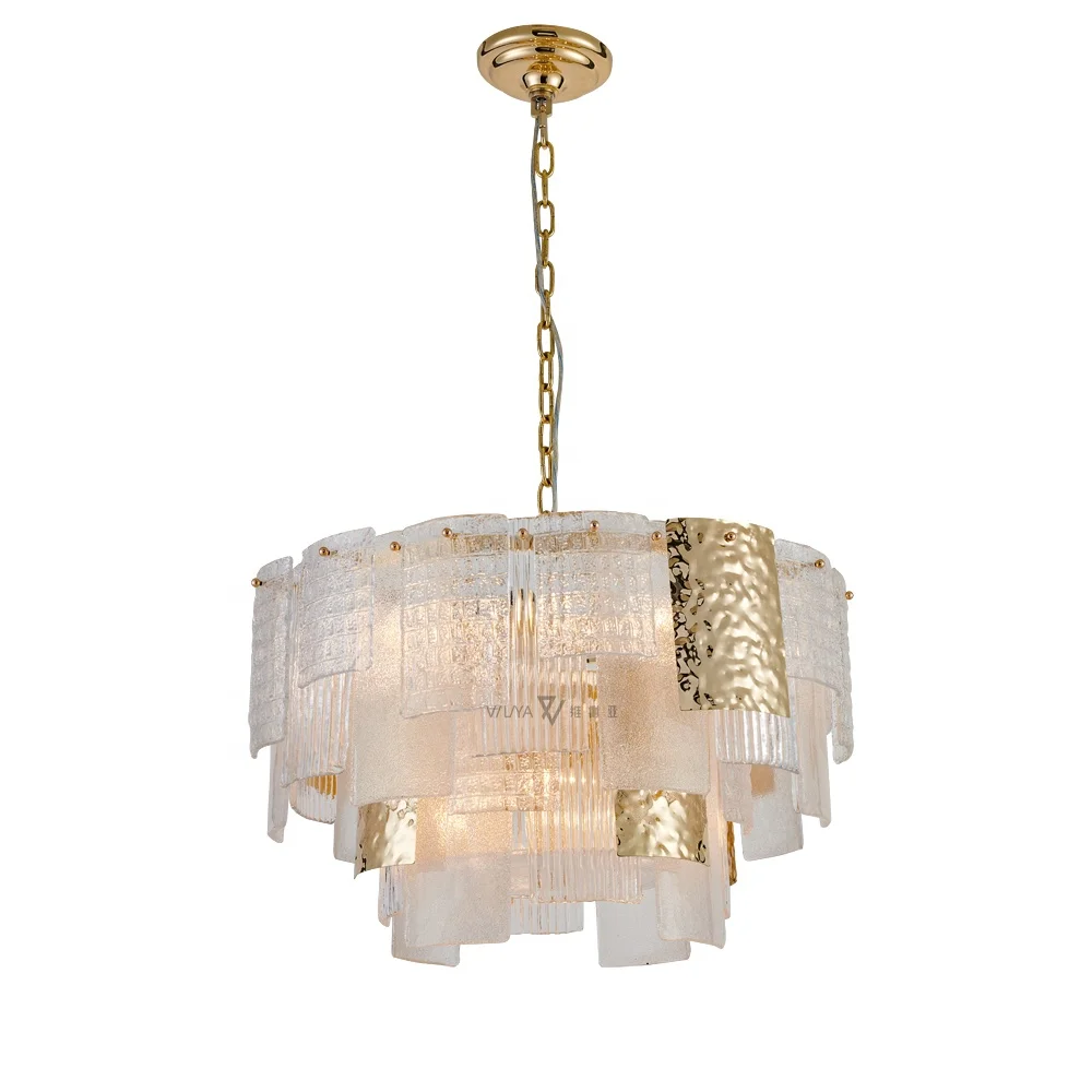 Best-selling hand-made glass round luxury bedroom villa pendant light lamp  chandelier