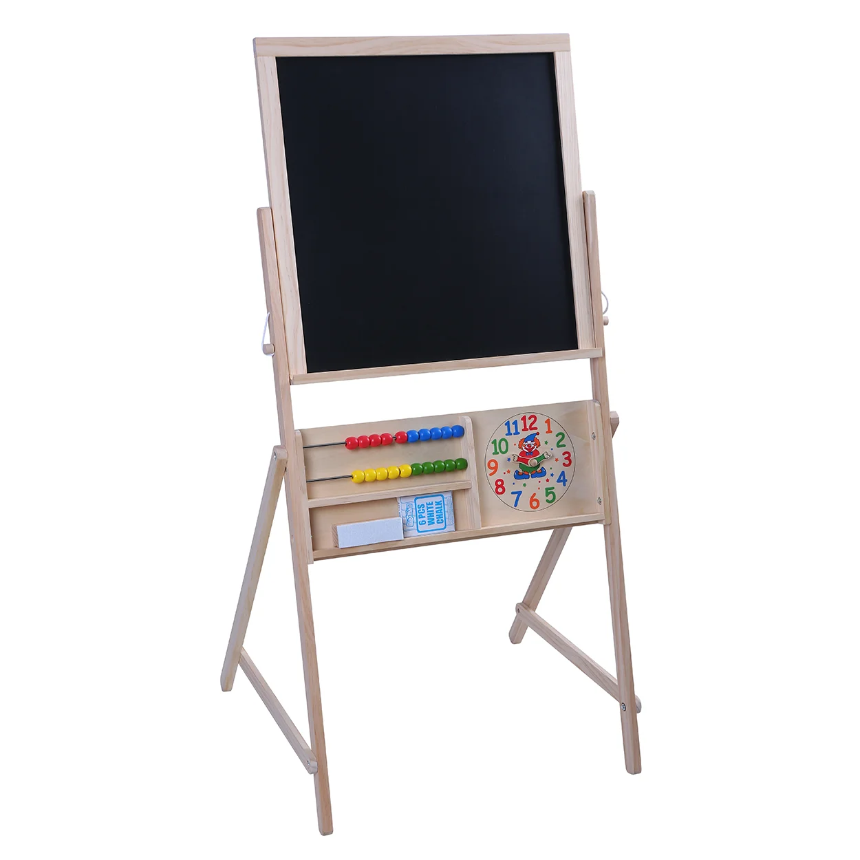 Kids Toys Multifunctional Educational Toys 2 in 1 Wooden Double Face Chalkboard Toy
