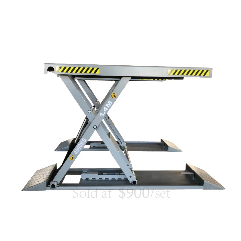 Auto Repair Equipment Scissor Car Lift Manufacturer 1.4m 4tons Electrolytic lock central shear type
